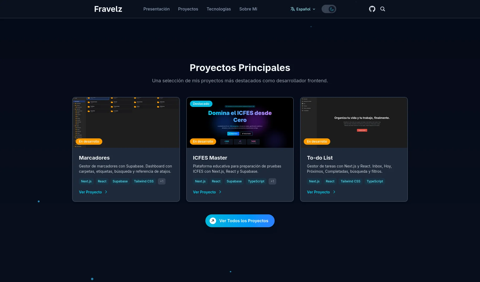 Fravelz Portfolio (Next.js) — captura 1