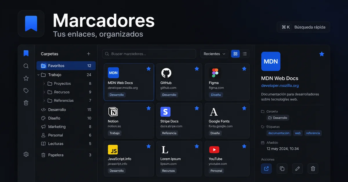 WEB Marcadores - Project preview